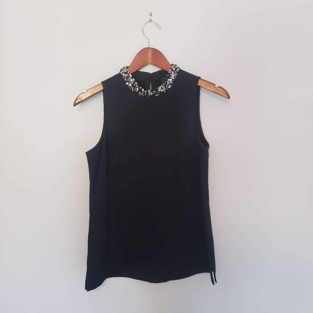 Ann Taylor bejeweled collar shell